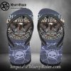 Flaming Skull Harley Davidson Flip Flops Dark Bold