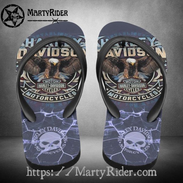 Eagle Badge Harley Davidson Flip Flops Lightning Vibe