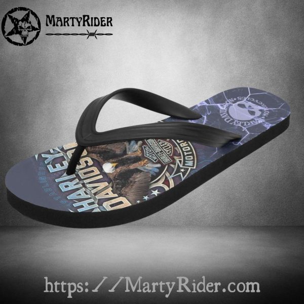 Eagle Badge Harley Davidson Flip Flops Lightning Vibe