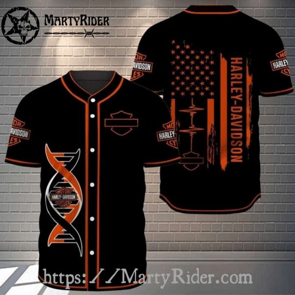 Eagle Biker Tattoo Art Harley-Davidson Jersey with Racing Stripes