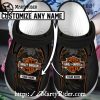 Blazing Orange Harley Davidson Crocs with Black Splash Art