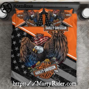 Eagle Flag Harley Davidson Bedding Sets Patriotic Power