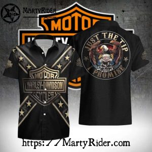 Eagle Skull Just The Tip Harley Davidson Aloha Shirt