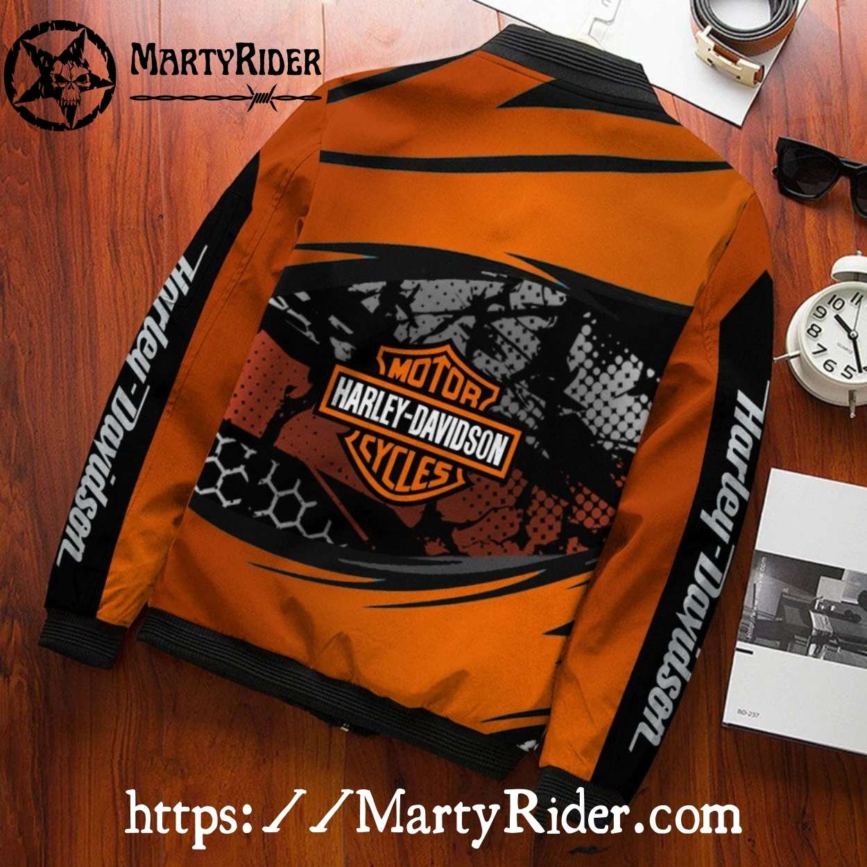 Eagle Spirit Ride Harley Davidson Bomber Jacket Orange Eagle Spirit Ride Harley Davidson Bomber Jacket Orange