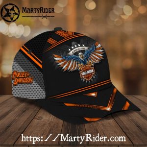 Eagle Wings American Legend Harley Davidson Caps – Orange