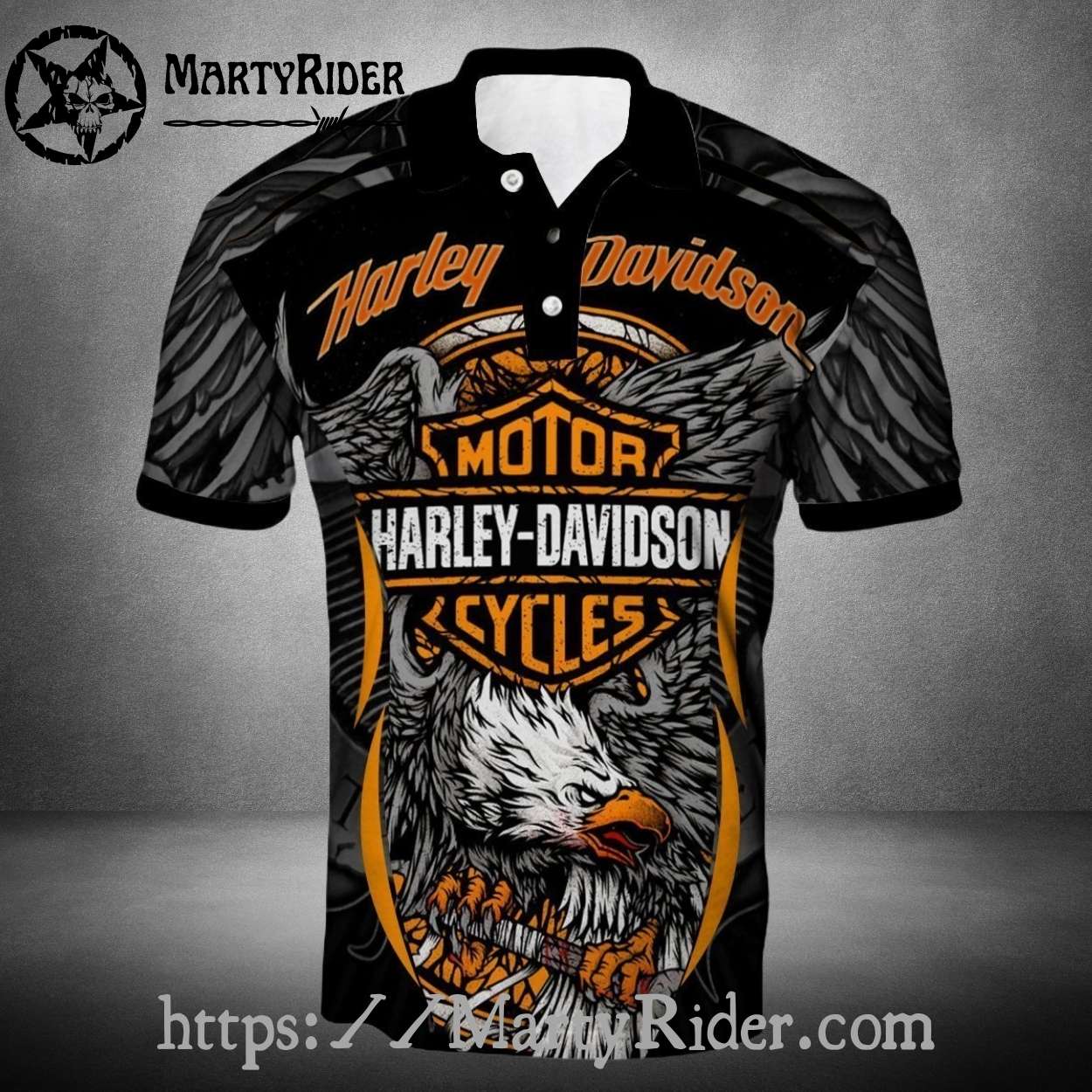 Eagle Wings Design Harley Davidson Polo Shirt Biker Art Eagle Wings Design Harley Davidson Polo Shirt Biker Art