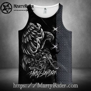 Eagle and Bike Graphic Harley Davidson Tank Top Design