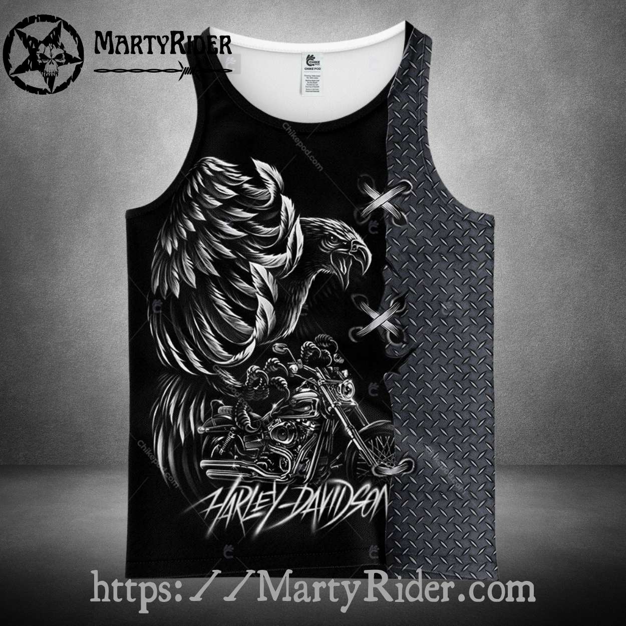 Eagle and Bike Graphic Harley Davidson Tank Top Design Eagle and Bike Graphic Harley Davidson Tank Top Design