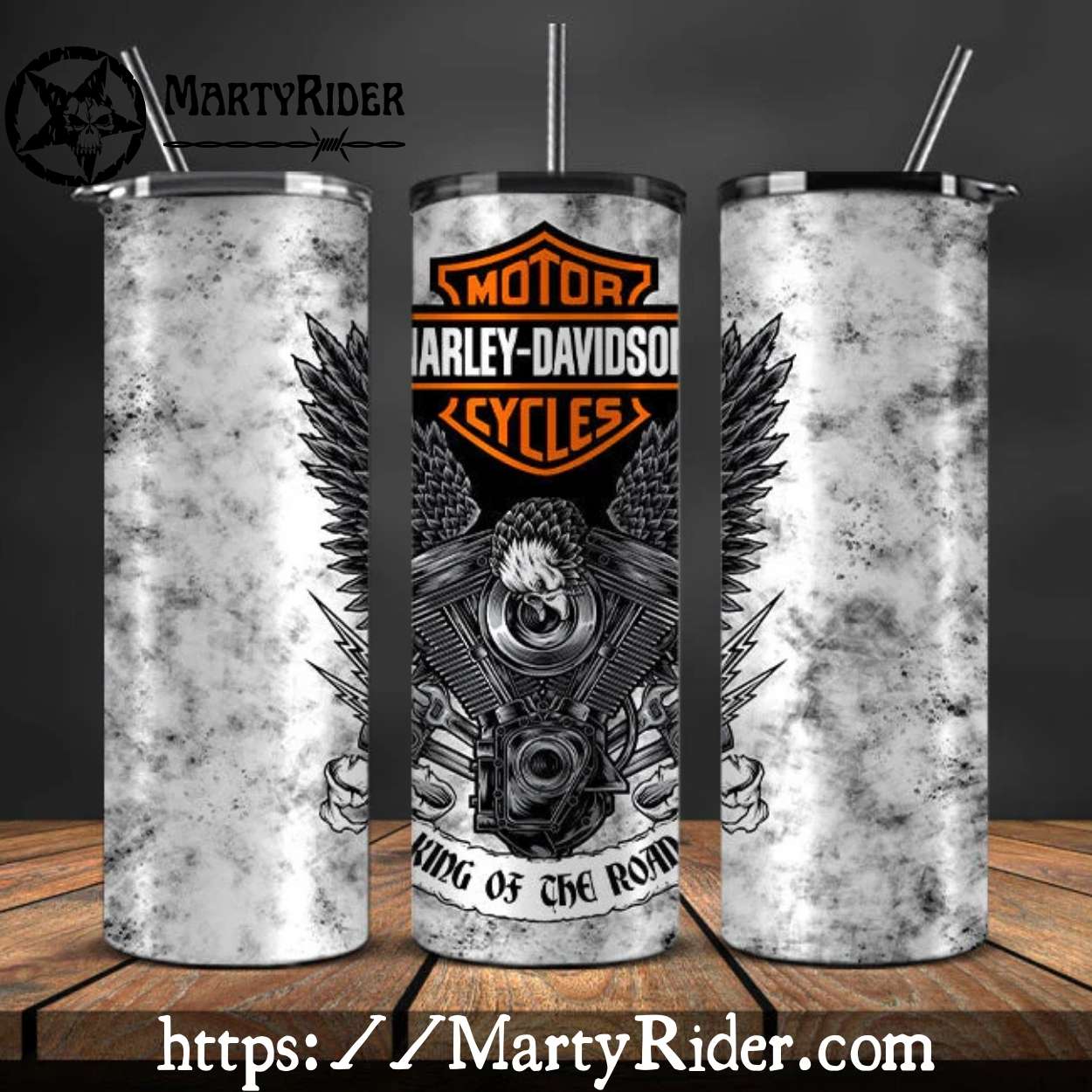 Engine Wings King Of The Road Harley Davidson Tumbler 20oz Engine Wings King Of The Road Harley Davidson Tumbler 20oz