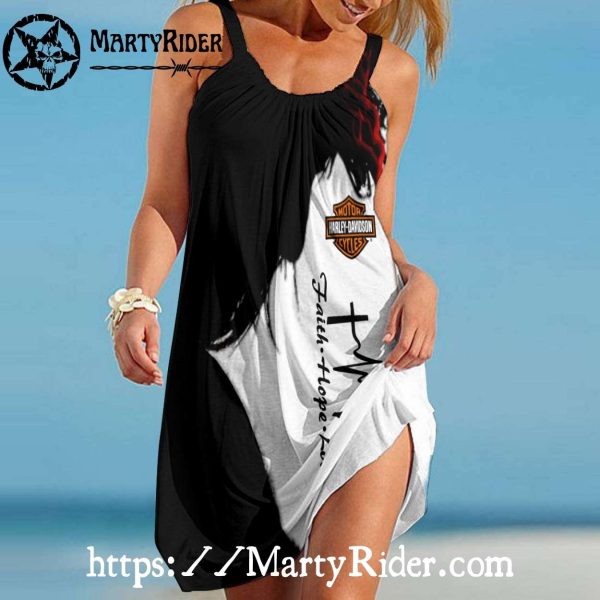 Faith Hope Love Harley Davidson Beach Dress Summer