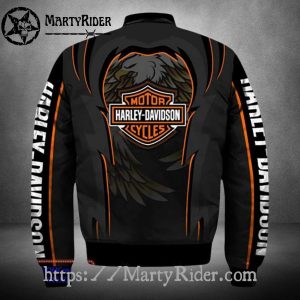 Fierce Eagle bomber jacket harley davidson black orange style