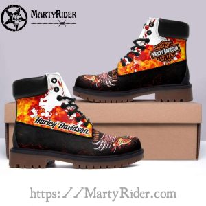 Fire Flame Harley Davidson Shoes Timberland Mens Riding Boots