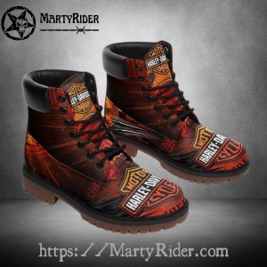 Fire Logo Harley Davidson Shoes Timberland Mens Riding Boots