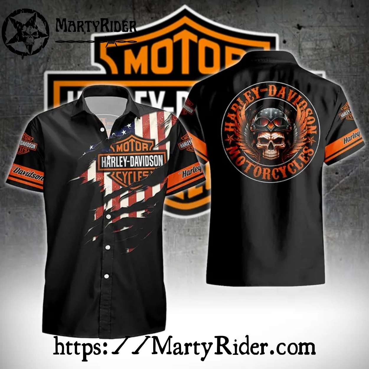 Flag And Skull Rider Harley Davidson Hawaiian Shirt Flag And Skull Rider Harley Davidson Hawaiian Shirt