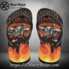 Dark Custom Harley Davidson Flip Flops Skull Logo Mix