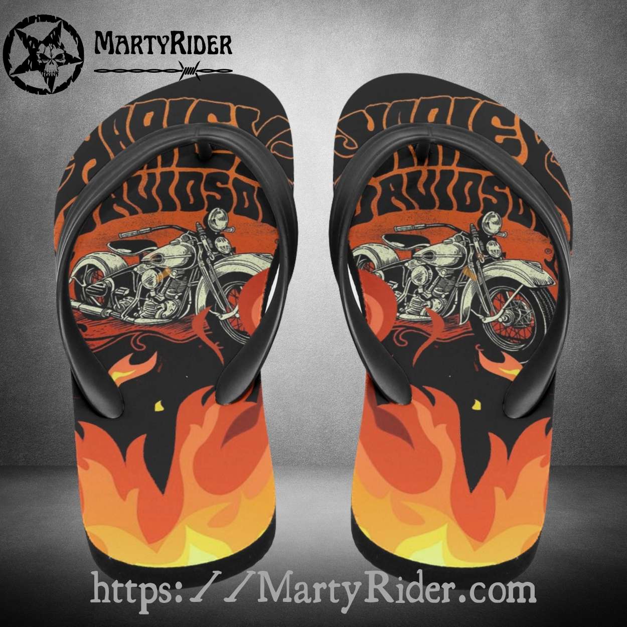Flaming Ride Harley Davidson Flip Flops Motorcycle Art Flaming Ride Harley Davidson Flip Flops Motorcycle Art