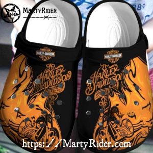 Flaming Rider Harley Davidson Crocs with Fire Graphic