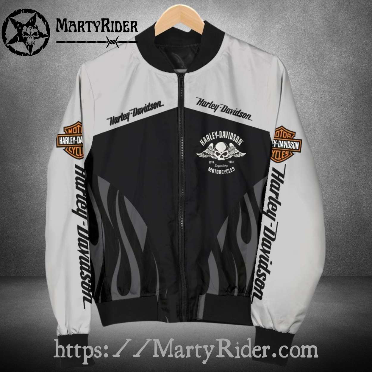 Flaming Skull Harley Davidson Bomber Jacket bomber harley design Flaming Skull Harley Davidson Bomber Jacket bomber harley design