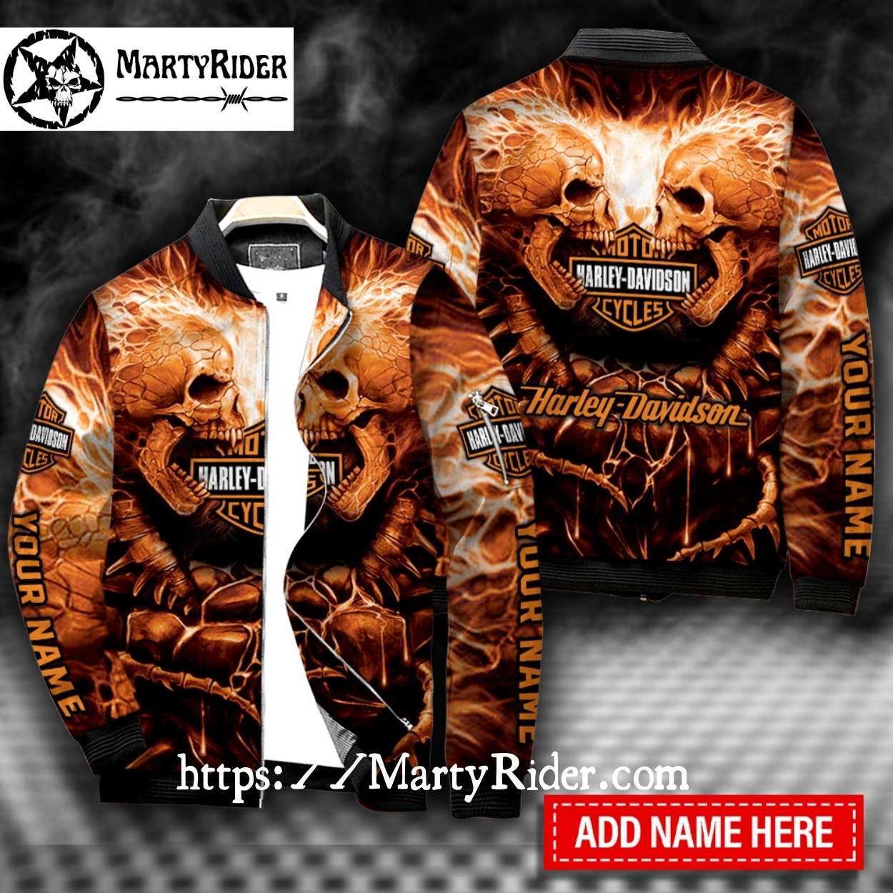 Flaming Skull Harley Davidson Bomber Jackets bomber harley style Flaming Skull Harley Davidson Bomber Jackets bomber harley style