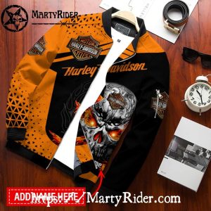 Flaming Skull Harley Davidson Bomber Jackets bomber jacket harley davidson 2