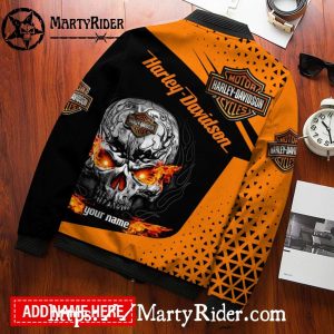 Flaming Skull Harley Davidson Bomber Jackets bomber jacket harley davidson 3