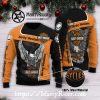 Dark Flame Skull Harley Davidson Ugly Xmas Sweater
