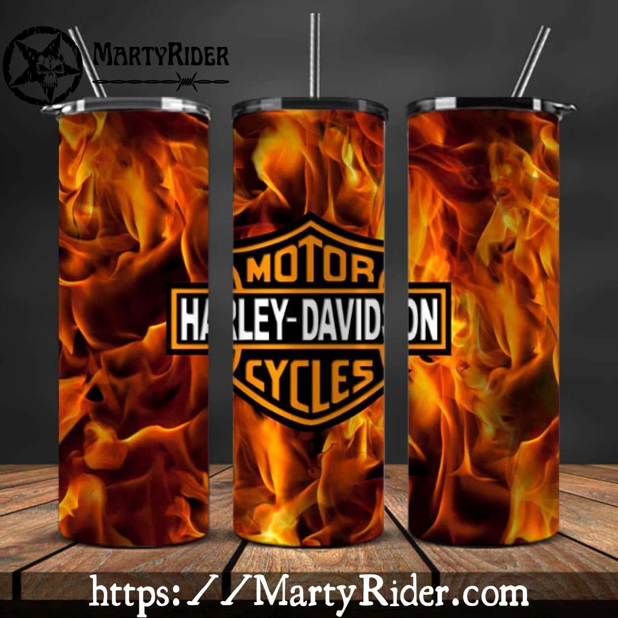 Full Flame Wrap Harley Davidson Tumblers 20oz Full Flame Wrap Harley Davidson Tumblers 20oz