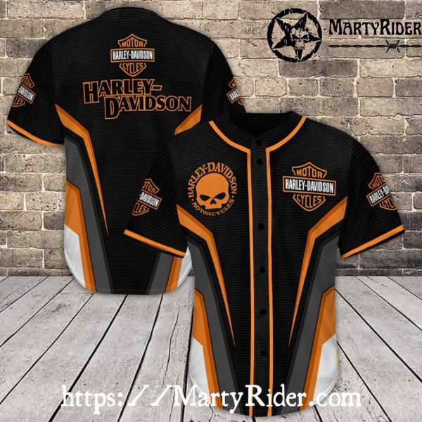 Futuristic Armor Harley Davidson Baseball Jerseys Black