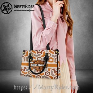 Geometric Floral Motif Harley Davidson Leather Bags