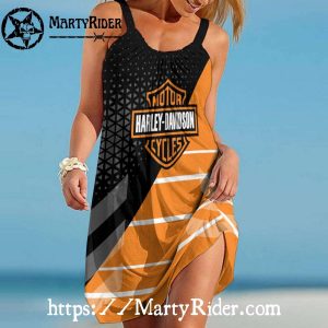 Geometric Lines Harley Davidson Beach Dress Fresh Edge
