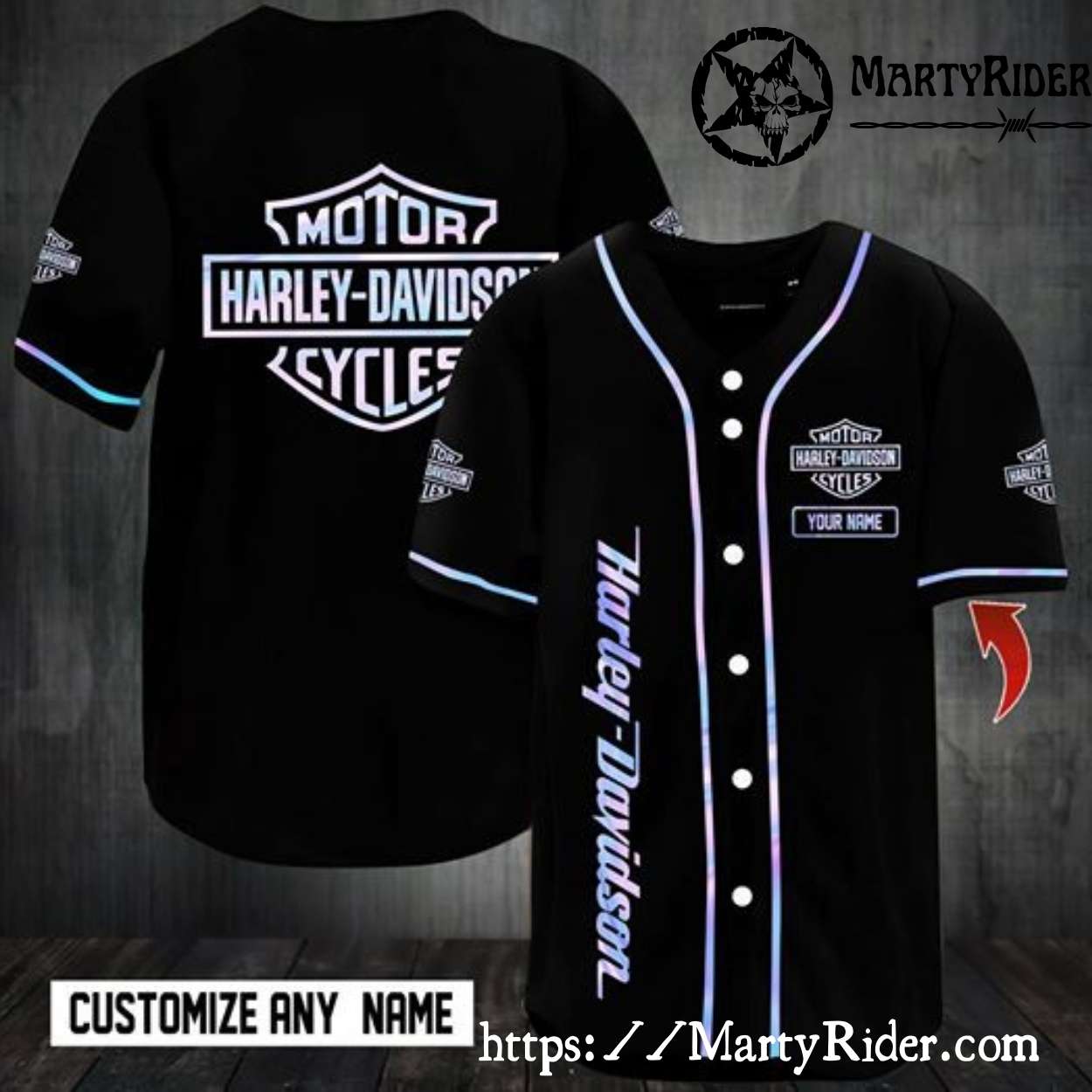 Glow Trim Harley Davidson Baseball Jersey Shirt Custom Name Glow Trim Harley Davidson Baseball Jersey Shirt Custom Name