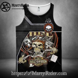 Goggles Skull Engine Art Harley Davidson Tank Top