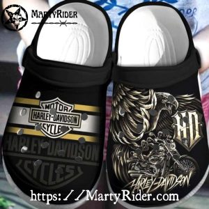 Gold Emblem Eagle Harley Davidson Crocs Premium Design