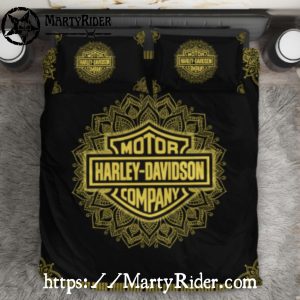 Gold Mandala Harley Davidson Company Bedding Sets Luxe Ride