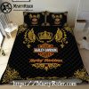 Black and White Skull Stripe Harley Davidson Bedding Sets