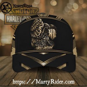 Golden Eagle Rider Harley Davidson Caps – Bold Black Gold