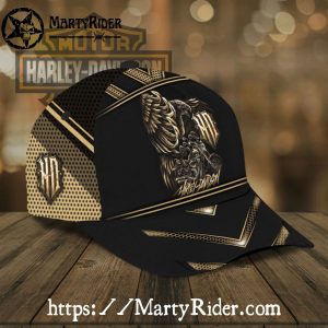 Golden Eagle Rider Harley Davidson Caps – Bold Black Gold