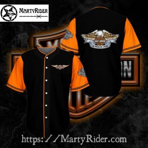 Golden Wing Patch Harley Davidson Baseball Jerseys