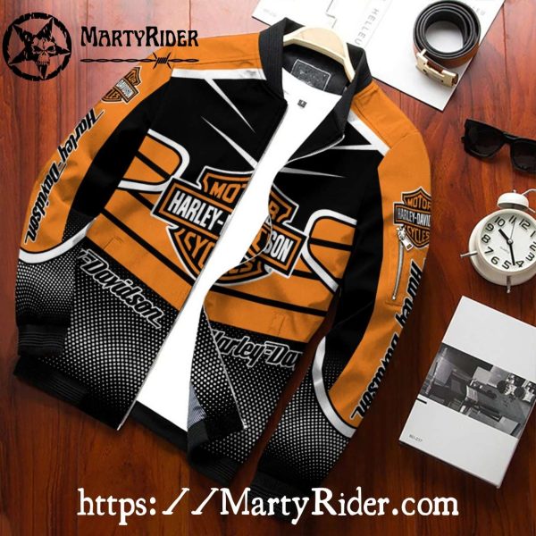 Gradient Stripe Classic bomber Harley Davidson Bomber Jacket