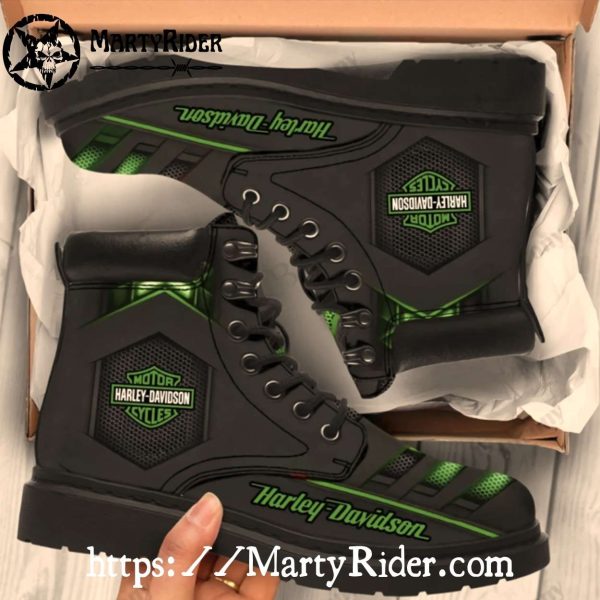 Green Hexagon Harley Davidson Shoes Mens Harley Riding Boots