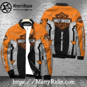 Grey Black Contrast bomber jacket Harley Davidson Bomber