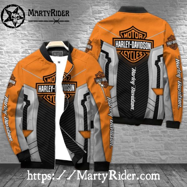 Grey Black Contrast bomber jacket Harley Davidson Bomber