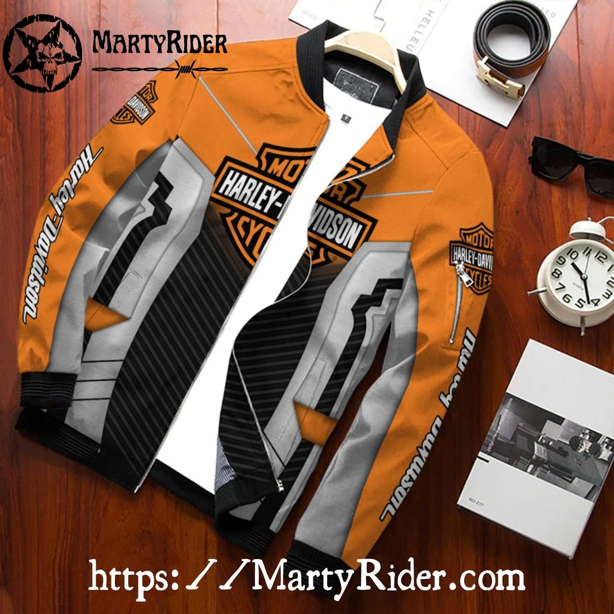Grey Black Contrast bomber jacket Harley Davidson Bomber Grey Black Contrast bomber jacket Harley Davidson Bomber