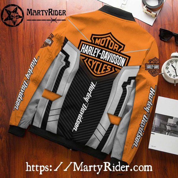Grey Black Contrast bomber jacket Harley Davidson Bomber