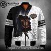 Honeycomb Stripes bomber jacket harley davidson orange style