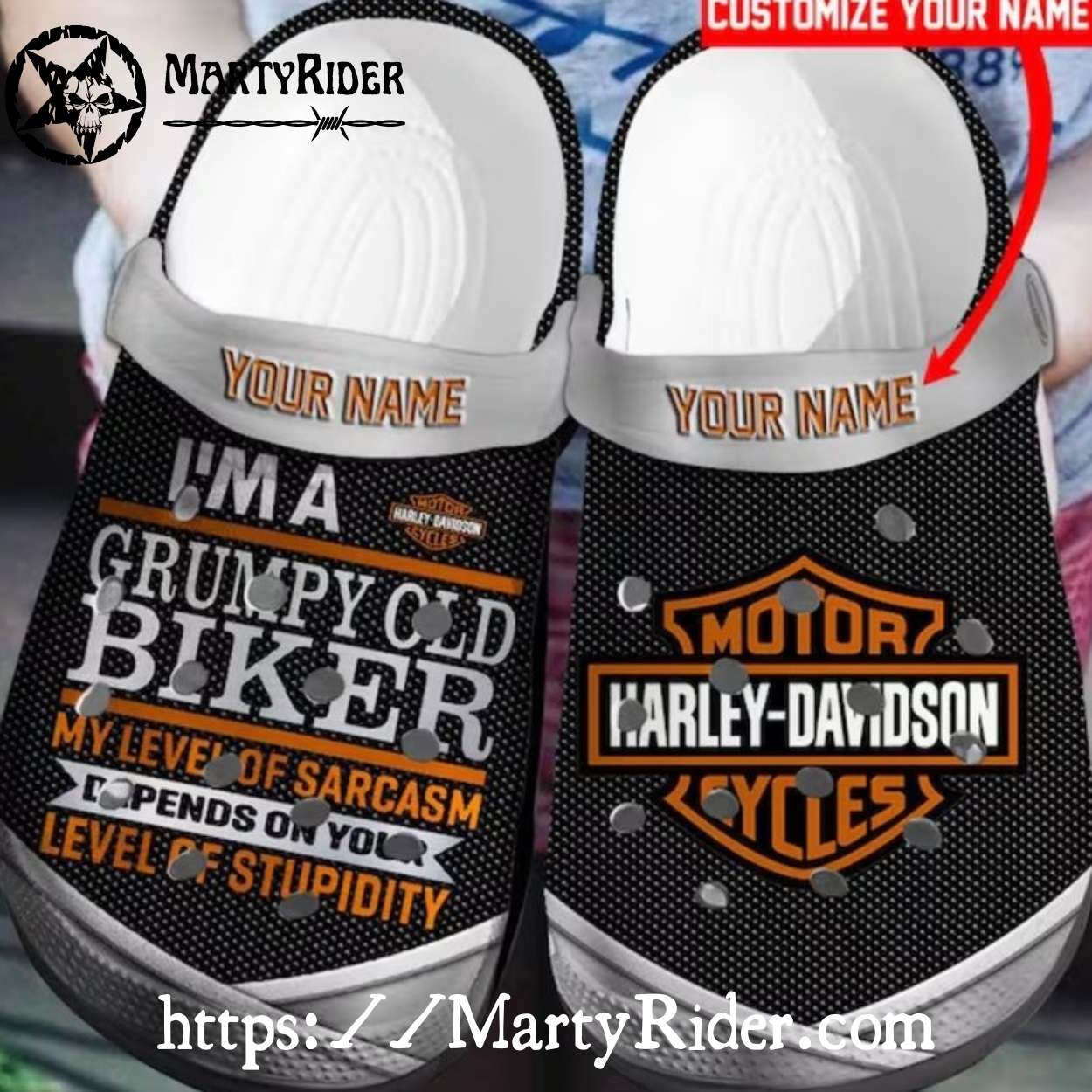 Grumpy Old Biker Custom Harley Davidson Crocs for Men Grumpy Old Biker Custom Harley Davidson Crocs for Men