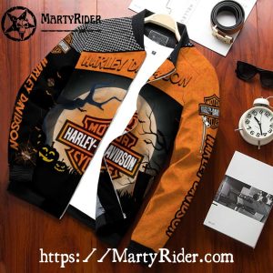 Halloween Theme Harley Davidson Bomber Jackets bomber harley vibe