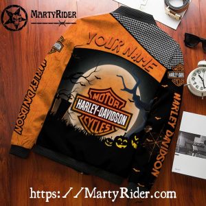Halloween Theme Harley Davidson Bomber Jackets bomber harley vibe 3