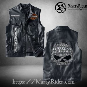 Harley Davidson Leather Vests Skull Vintage Biker Vest