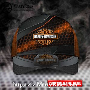 Hex Orange Harley Davidson Caps – Custom Honeycomb Look